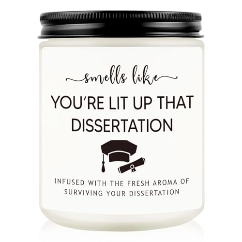 Grad Candle Gifts, 2025 PhD Graduation Doctorate Degree Gifts for Women Men Funny Dissertation, Congratulations Grad, Graduation Present for Him, Her, Doctoral Graduates, PhD Student