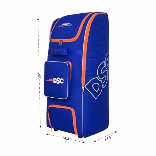 Image of DSC Quadra Duffle Wheelie Cricket Kit Bag with Wheels - Large Capacity Sports Equipment Travel Bag for Players