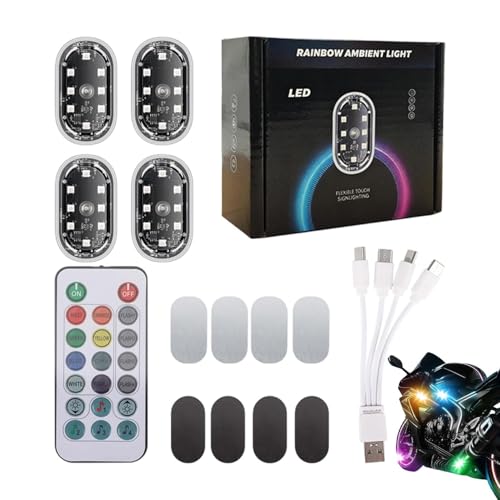 Luces LED intermitentes inalámbricas impermeables de 8 colores para moto y coche