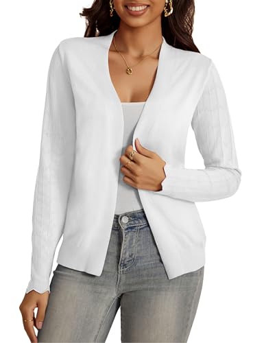 Image of VOIANLIMO Womens Cardigan Lightweight Open Front Knit Long Sleeve Cardigans Sweaters for Women