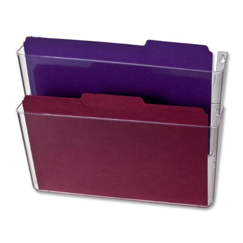 Stak-A-File Letter Size File Pocket, 13-3/4"x8-1/4"x14-3/4", Clear, 2/Set RUB51514