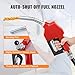 KING CHAO FOO 12V DC Gasoline Transfer Pump Kit, 8GPM Self-priming Diesel Transfer Pump Kit with Portable Suitcase, Electric Fuel Transfer Pump with Auto Fuel Nozzle and 19 FT Suction Hose