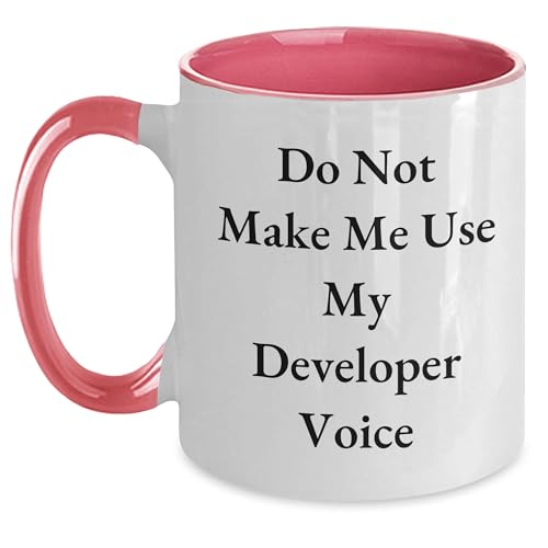 Developer Gifts: Do Not Make Me Use My Developer Voice - Two Tone Coffee Mug for Christmas