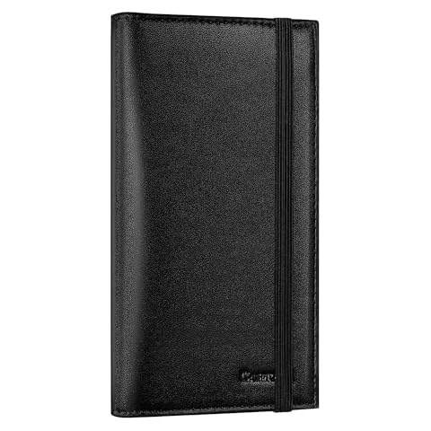 CASMONAL Checkbook Covers for Personal Checkbook Holder RFID Blocking Premium Leather Checkbook Cover for Duplicate Checks Cover