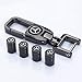 HEY KAULOR 5 Pcs Metal Car Wheel Tire Valve Stem Caps for Mercedes Benz C E S M CLS CLK GLK GL A B AMG GLS GLE with Key Chain Logo Styling Decoration Accessories