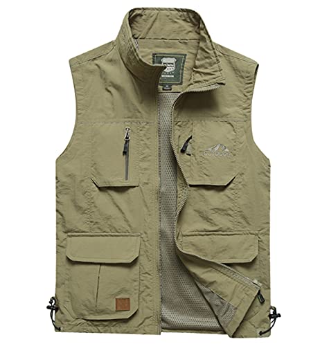 Men's Casual Outdoor Lightweight Vest Quick Dry Fishing Hunting Photo Sleeveless Vest with Pockets