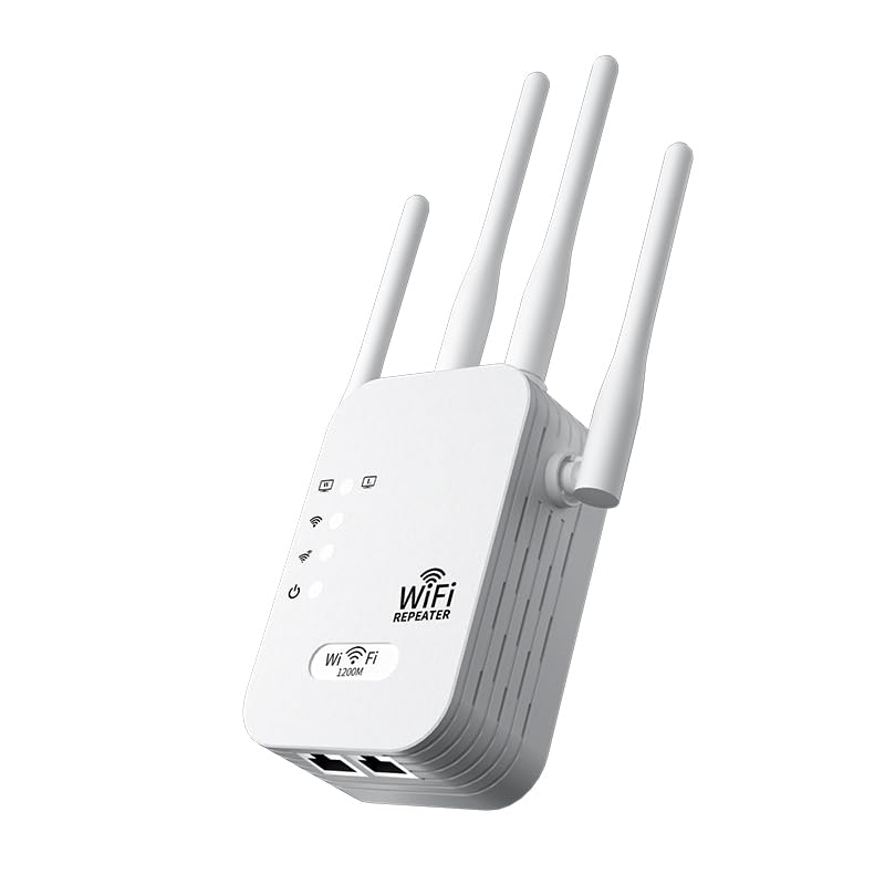 WiFi Extender Signal Booster,1200Mbps Dual Band (5GHz/2.4GHz) WiFi Extenders Signal Booster for Home, WiFi Repeater with Ethernet Port Covers up to 12880 Sq.Ft and 105 Devices