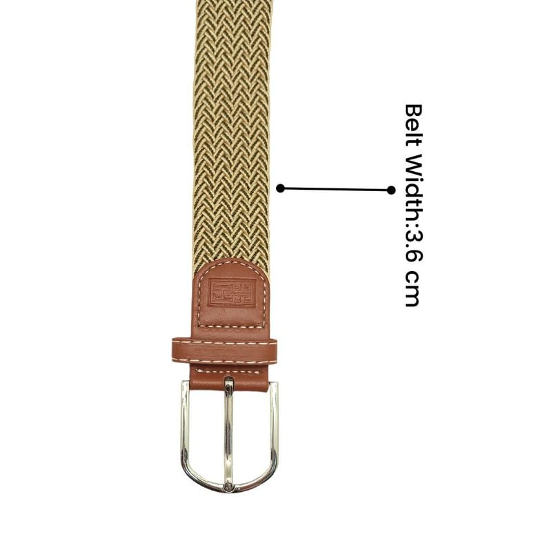 Image of The Tie Hub Unisex Stretchable Woven Fabric Belt | Adjustable, Hole-Free Design | Fits Up to 40 Inches Waist