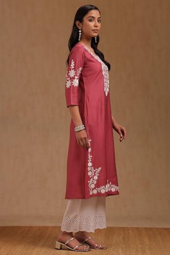 Image of Soch Women's Viscose Blend Embroidered Kurta