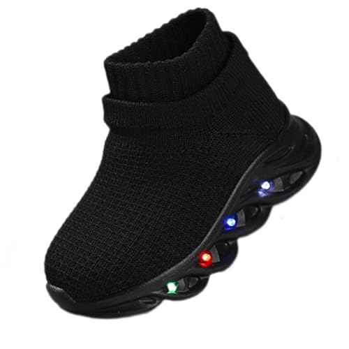 Toddler Light Up Shoes Little Kids Led Sneaker Breathable First Walking Athletic Casual Mesh Boys Girls Shoe