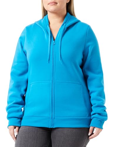 Sweat à capuche pour femme bleu XL résistant au froid avec fermeture éclair