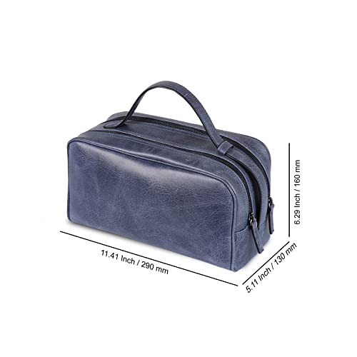 Two Compartment Genuine Leather Travel Bag - Unisex3