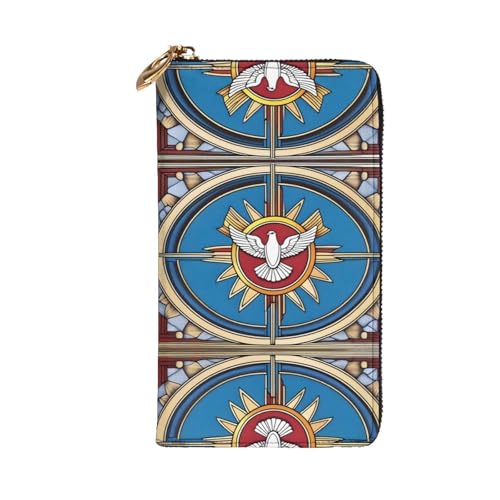 Stylish holy spirit christia Printing Leather Wallet - Long Clutch for Women, RDurable Material, 12 Card Slots, Zipper Compartments2