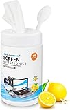 Monitor Wipes, Pre-Moistened Computer Screen Wipes for Electronics, Computer Monitor Cleaning Wipes for Eyeglasses, Tablets, Camera Lenses, Laptop, Screen Cleaner Wipes for Phones, TV, LCD
