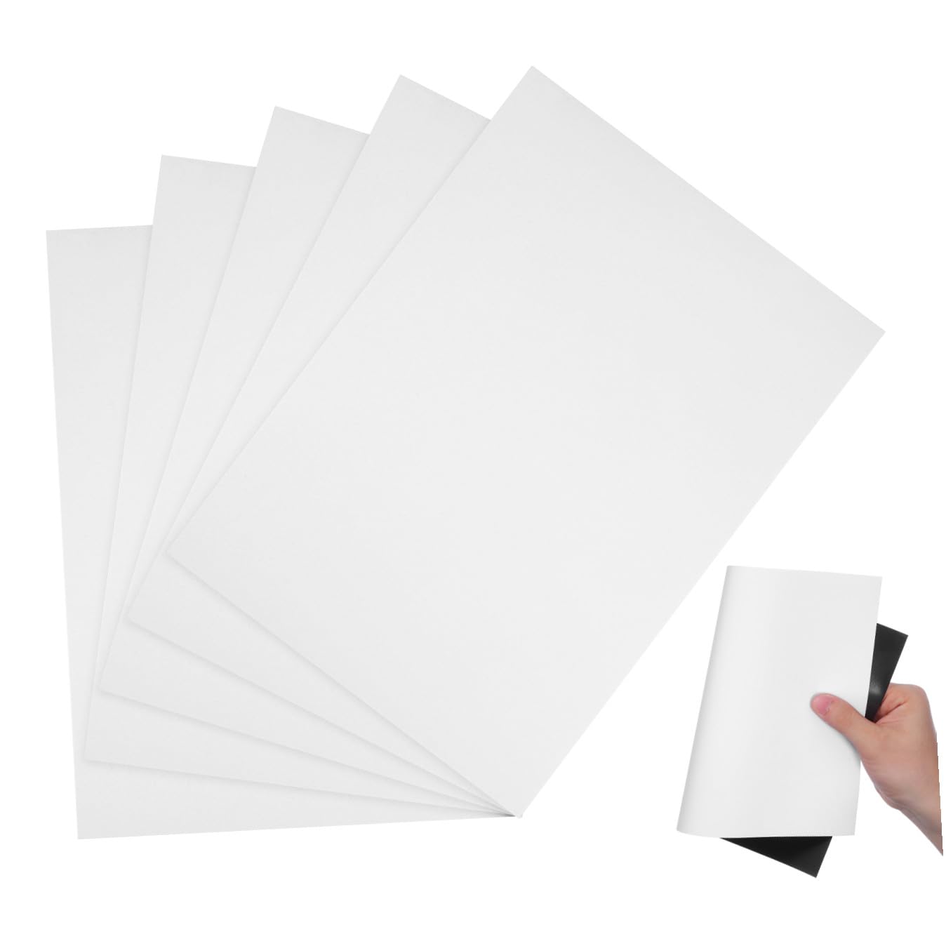Operitacx Papier Magnétique Imprimable A4 Blanc, 10 Feuilles, Fixation Magnétique, Surface Lisse et Plane pour Étiquettes et Impressions