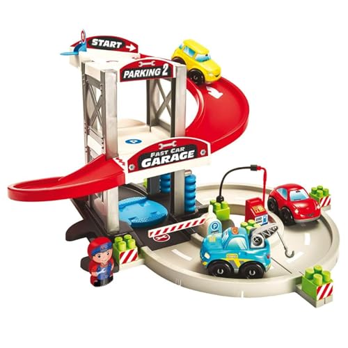 Écoiffier Garaje 2 Plantas Abrick Con gasolinera y lavacoches. Incluye 1 figura de mecánico, 2 coches deportivos y un remolque. +18m Envio aleatorio, no se puede elegir modelo ( 7600003011)