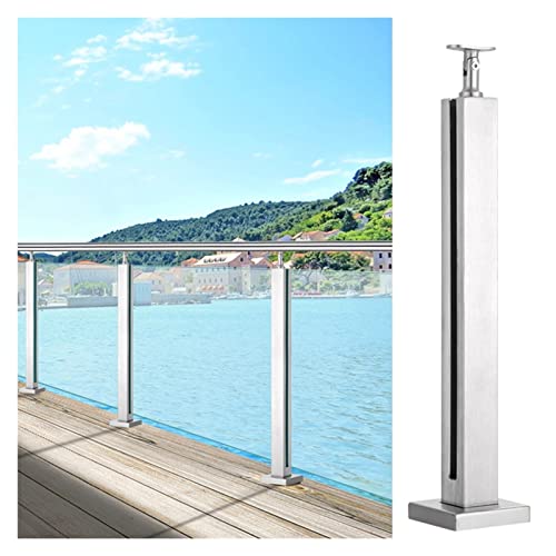 Poteau carré pour clôture de balcon et garde-corps transparent d'angle