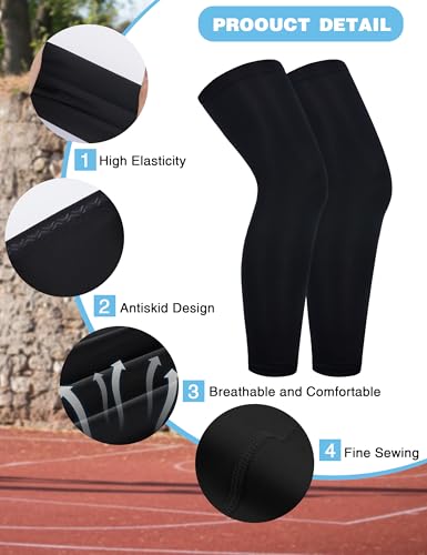 Roadbox Kids Long Compression Leg Sleeves, 2/3 Pairs Youth Sports Basketball Support, Football Running Cycling for Boys Girls3