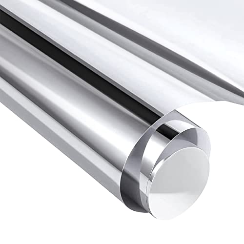 Lámina de vinilo holográfica cromada de Plata, brillante metálico adhesivo permanente Silver rollo 30,5 x 255cm, para manualidades, herramientas Silhouette Cameo Cricut (Plata) Cover