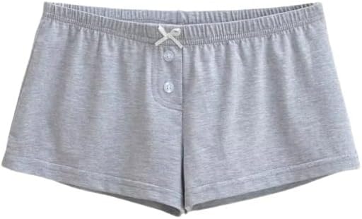 Relaxed Short Pants with Elastic Waist Bow Decoration for Women
