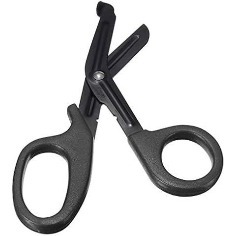 Bandage Shears 7 1/4", Medical Stainless Steel Titanium Bonded Scissors, EMT Trauma Scissors for Emergency Use, Tactical Stealth Black Cover