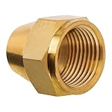 JUWO 3/8' Short Flare Nut, Brass Tube Fitting for Propane, LP and Natural Gas, Oil (1-Pack)