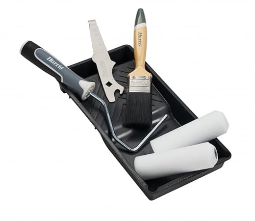 Harris Gloss Painting Set Ultimate Woodwork 4" Gloss Paint Brush & Roller Set