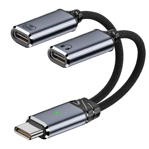 Image of Verilux 2 in 1 Type C to Type C Audio & Charging Connector, PD 100W USB C Male to Female Cable Fast Charging with Simultaneous Wired Headphone Connection for iPhone 16 /15 /Plus /Pro /Max, Galaxy S25 /S24