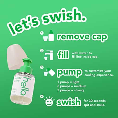 Hello Fresh Mint Mouthwash Concentrate, Alcohol Free For Bad Breath, Travel Size Mouthwash Made With Coconut Oil And Tea Tree Oil, Helps Freshen Breath, 2 Pack, 3.25 Oz Pump Bottles #TOP6
