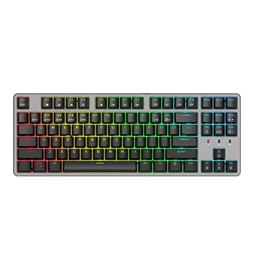 CIY X77 Hot-Swappable Mechanical Keyboard/RGB Gaming Keyboard/USB C/Anti Ghosting/N-Key Rollover/Compact Layout 87 Key/Magnetic Upper Cover/Wired Keyboard for Mac Windows (Black and Black Switch)