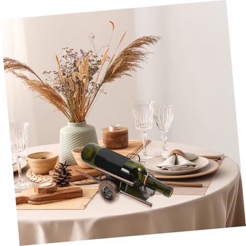 Soporte para botellas de vino moderno en hierro marrón miniatura 6