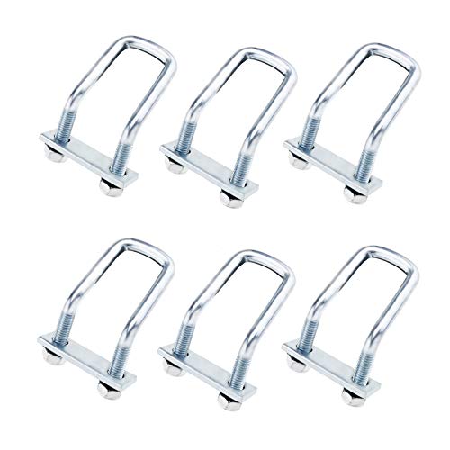 OTOTEC 6 Uds Pernos en U Perno de Tuerca de Tubo de Remolque Automático 800kg Tracción Acero Al Carbono M12 150 ° en ángulo con Arandela de Tuerca de Placa de Amarre