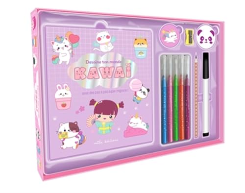 Dessine ton monde kawai (coffret): Avec des pas à pas super mignons !