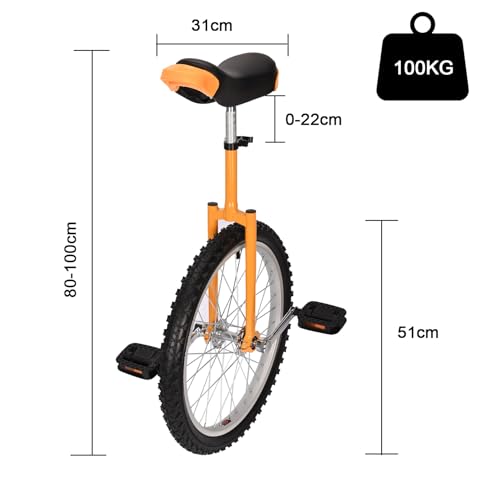 uyoyous Einrad 20 Zoll Einrad Balance Training Einradständer Höhenverstellbar Robuste für Personen ab 15 Jahren, darunter Kinder, Erwachsene und Fachkräfte Outdoor Sportarten, Unisex