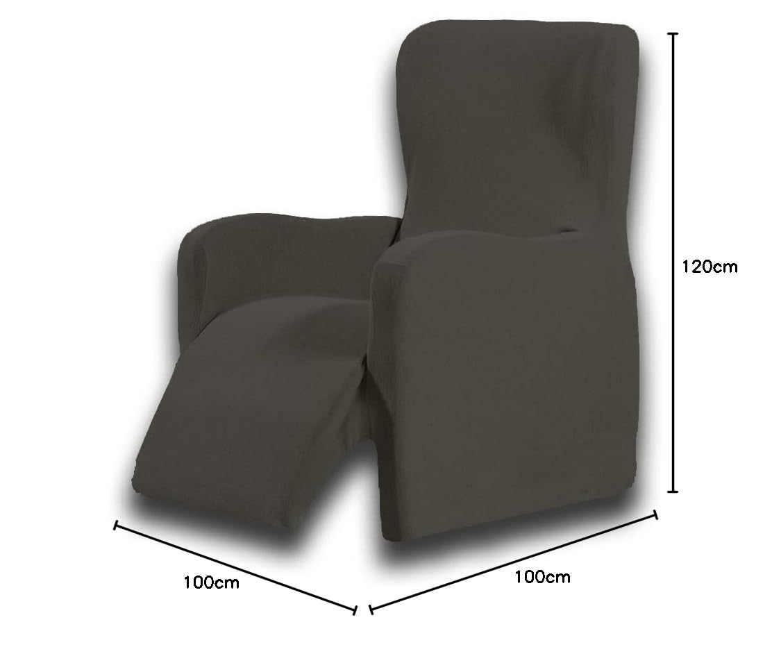 Dorian Home Copripoltrona Relax Reclinabile Elasticizzato Made In Italy - 6 Colori Disponibili (Cenere)