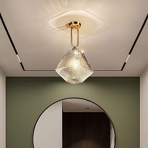 Plafonnier verre E27 en laiton diffusion lumineuse optimale - 6