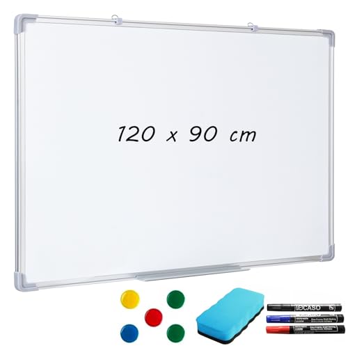 Magnetic White Board Dry Wipe White Board 120 x 90cm Aluminium Frame Home Office and School