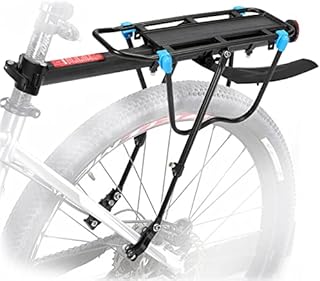 MAIKEHIGH Bike Pannier Rear Rack Load 50KG, Quick Release Adjustable Bicycle Carrier Racks with Reflector Fender Back Seat Post for Cycling Mountain Luggage Cargo Sport