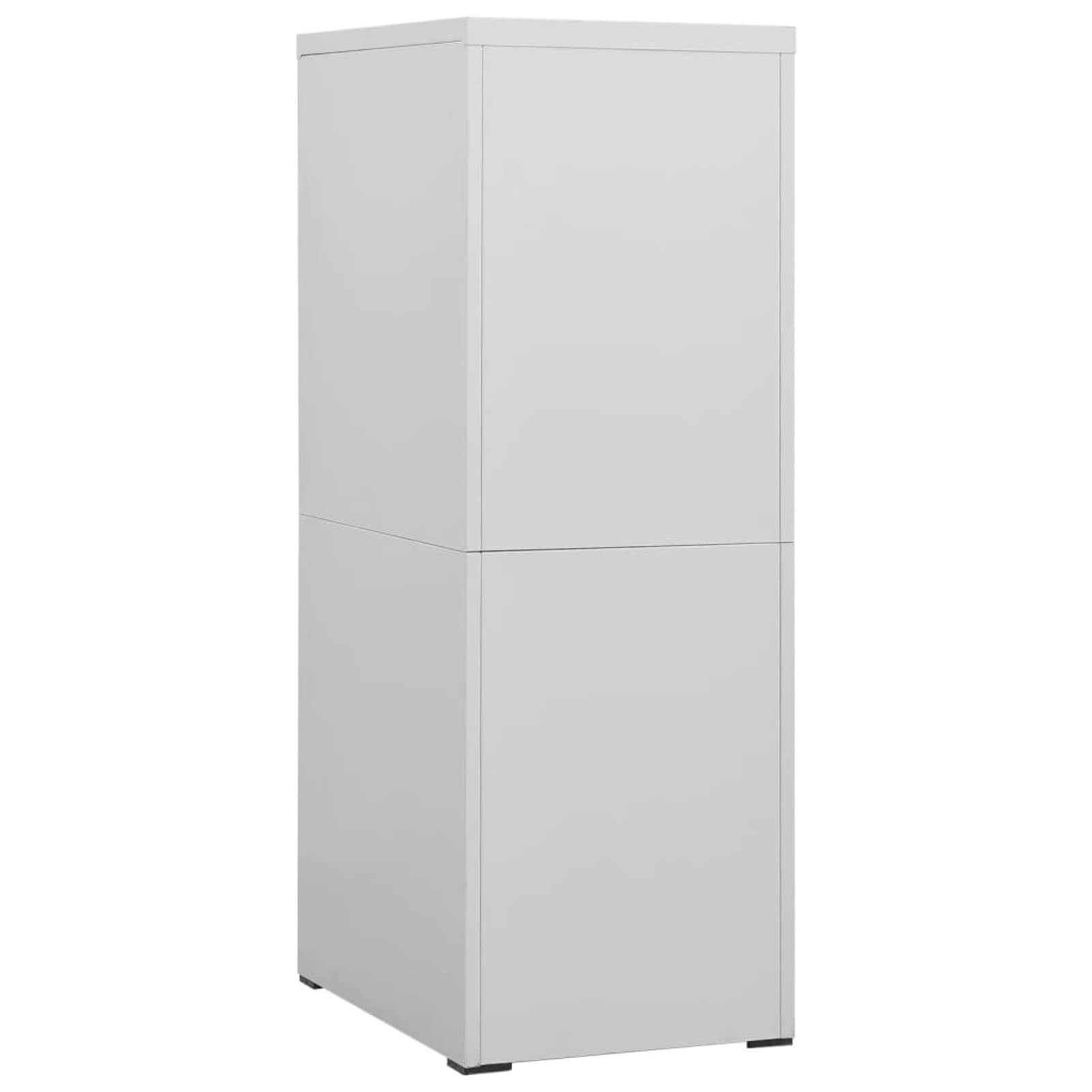 Gecheer Armario de Oficina Moderno con 4 Cajones y Estante Mueble Archivador de Acero Gris Claro 46x62x133 cm