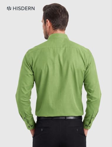 Image of HISDERN Mens Dress Shirt with Tie Pocket Square Set Classic Button Down Shirt Matching Tie Long Sleeve Shirts