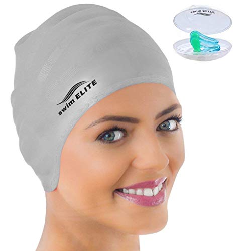 Swim Cap for Long Hair - Silicone Swimcap for Long Hair | Swimming