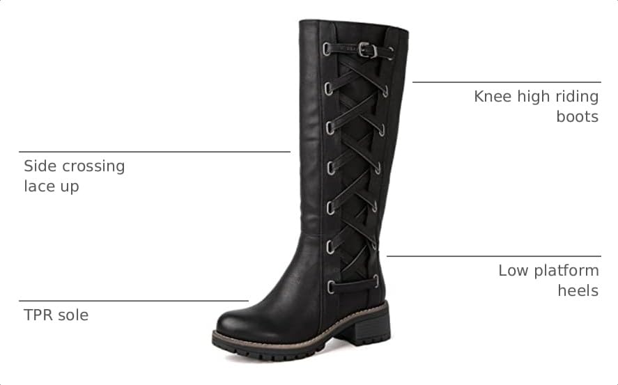 GLOBALWIN Women's Black Boots Fall Winter Fashion Boots Knee High Boots For Women 7M - image 3