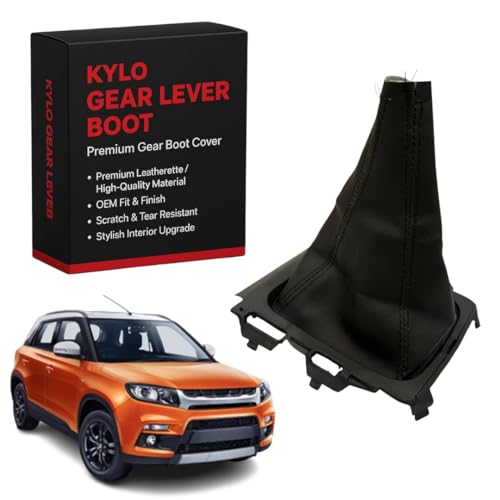 Image of KYLO Leather Gear Shift Cover - Anti-Slip, Durable, Washable Gear Knob Protector for Manual Cars Suitable for (2016-2019)