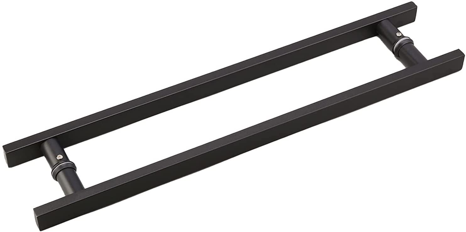 HYLYGFH Modern SUS 304 Stainless Steel H-Shape/Ladder Style Glass Sliding Door Handle,Shower Glass Door Handle for Bathroom - Black