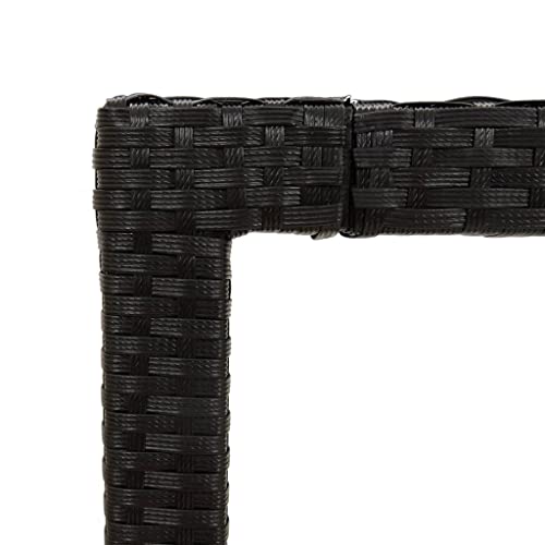 vidaXL Gartentisch Esstisch Terrassentisch Gartenmöbel Balkontisch Outdoor Tisch Außentisch Schwarz 190x90x75cm… – Bild 5