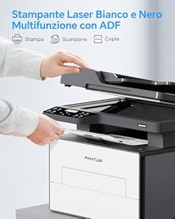 PANTUM BM4249ADW Stampante Laser Multifunzione, Stampa Fronte e Retro Auto matica in Bianco e Nero, Stampa/Copia/Scan con ADF, 30ppm, USB, WIFI, Display LCD, Inbox Toner 1000Pagine, Cavo USB incluso