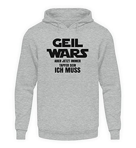 Pull à capuche Gris Heather Sport Geil Wars contre le froid en taille M