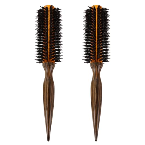 Brosse Ronde Résistante Chaleur en poils naturels pour boucles et brushing cheveux courts