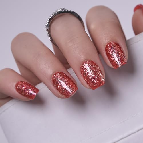 Image of CurvLife Soft Gel Square Press-On Nails Short, Reusable Fake Nails with Glue & Adhesive Tabs, 30PCS Salon-Quality Stick-On Nails for At-Home Manicure (Scarlet Blaze)