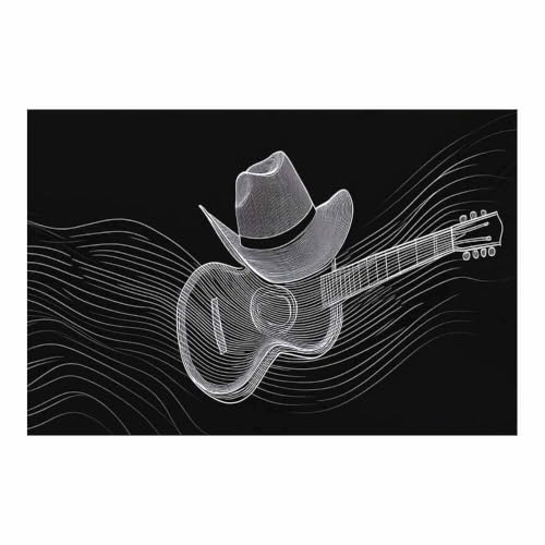 Œuvres d'art musicales graffiti AMXBZC, toile abstraite noire 80x120cm sans cadre